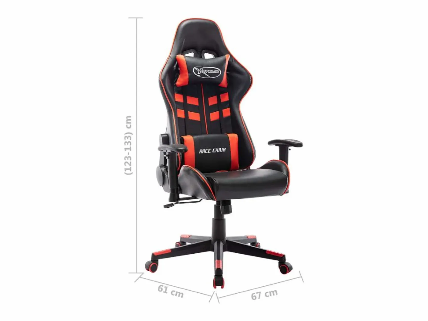 vidaxl Silla de gaming de cuero sintético negro y Rojo Online