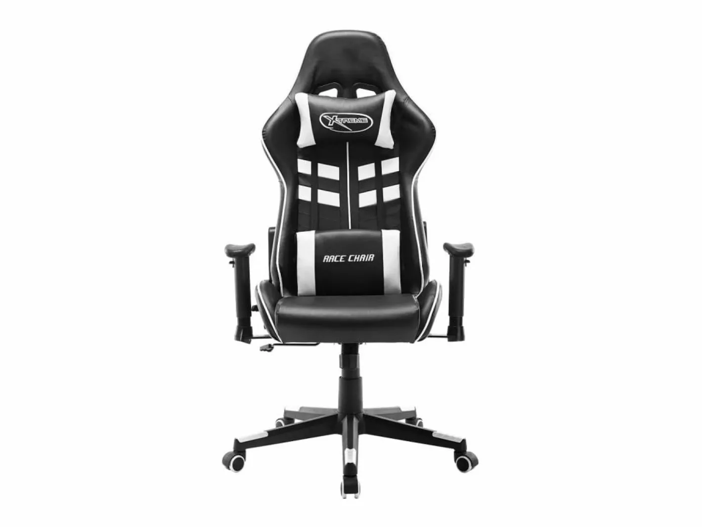 vidaxl Silla de gaming de cuero sintético y blanco Negro Discount