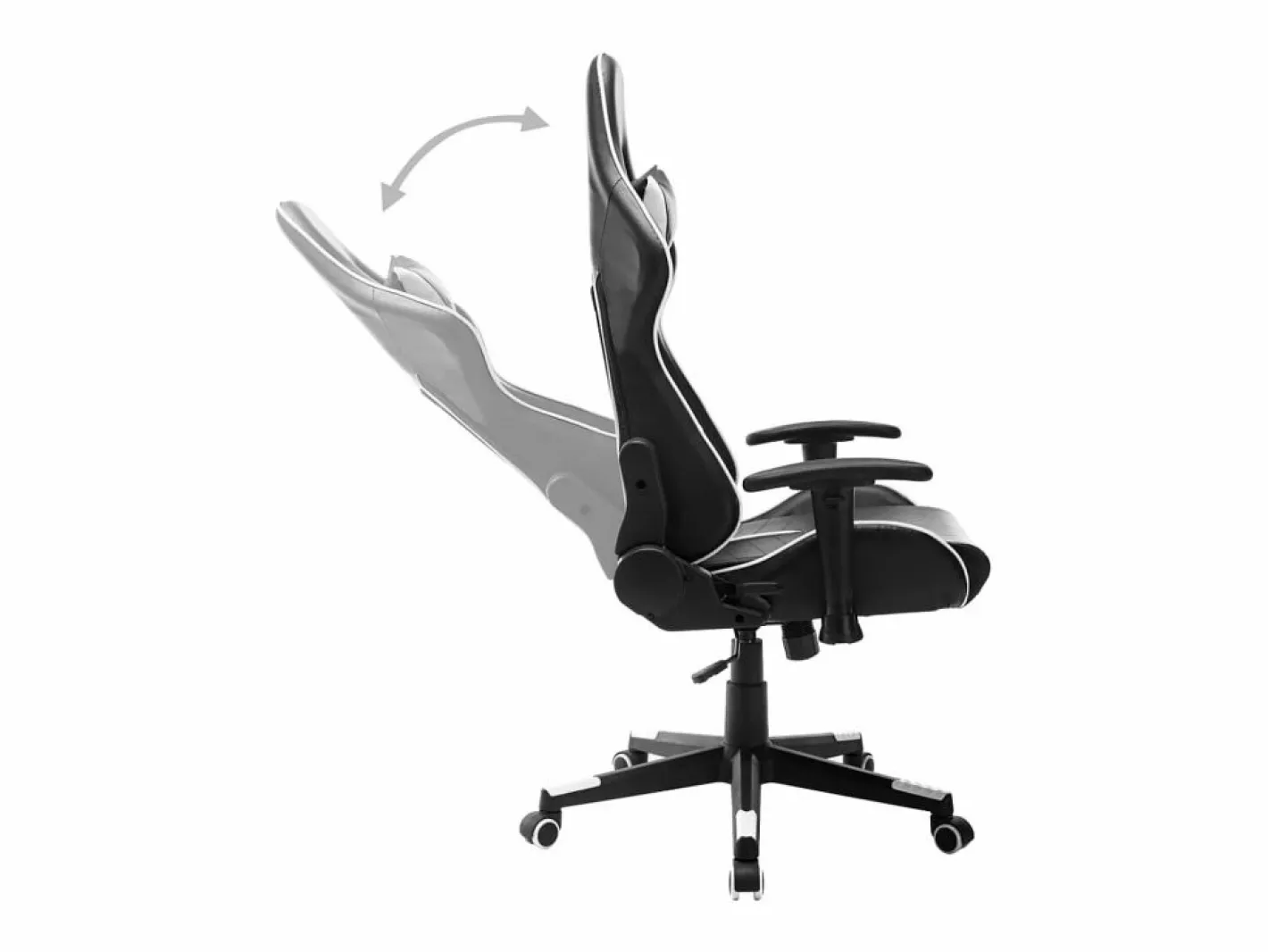 vidaxl Silla de gaming de cuero sintético y blanco Negro Discount