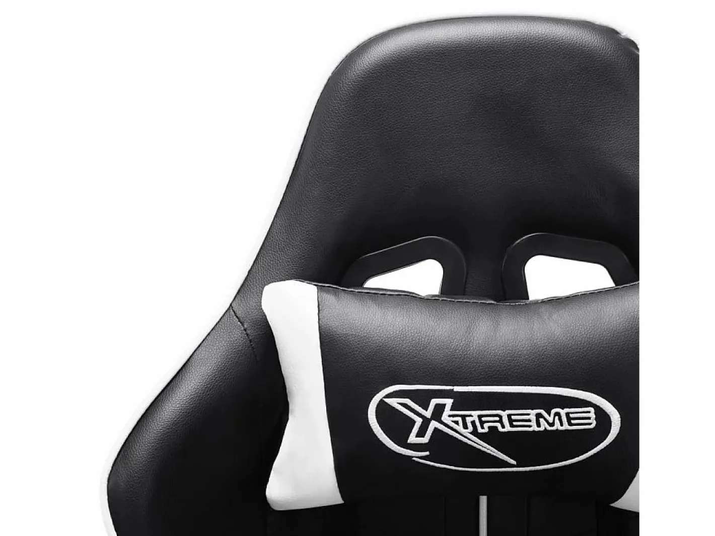 vidaxl Silla de gaming de cuero sintético y blanco Negro Discount