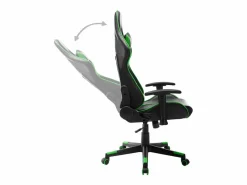 Silla de gaming de cuero sintético negro y^vidaxl Hot
