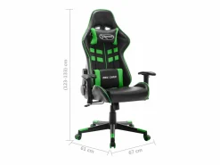 Silla de gaming de cuero sintético negro y^vidaxl Hot