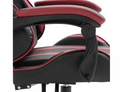 vidaxl Silla de gaming de cuero sintético color vino tinto Rojo Clearance