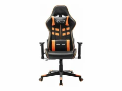 Silla de gaming de cuero sintético negro y naranja^Clicnbuy Outlet