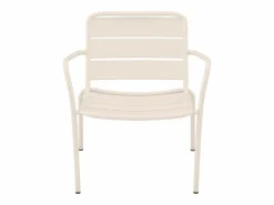 MYLIA Silla de jardín apilable de metal - - MIRMANDE de Beige Discount