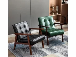 Silla de Madera con Brazos Fahlber - Sillón Relax para Interior/Exterior - Tapizado Beige Opcional^ New
