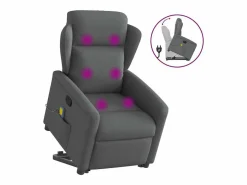 Sillón De Masaje|Silla de masaje reclinable de pie de tela gris oscuro SHL8002