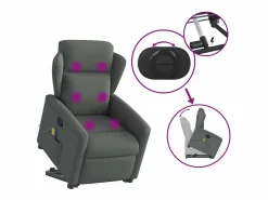 Sillón De Masaje|Silla de masaje reclinable de pie de tela gris oscuro SHL8002