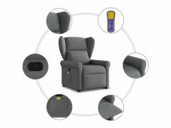 Sillón De Masaje|Silla de masaje reclinable de pie de tela gris oscuro SHL5630
