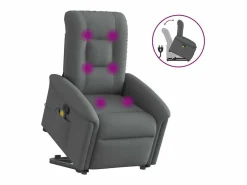 Silla de masaje reclinable de pie de tela gris oscuro SHL3439^ Clearance