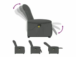 Silla de masaje reclinable de pie de tela gris oscuro SHL3439^ Clearance