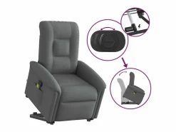 Silla de masaje reclinable de pie de tela gris oscuro SHL3439^ Clearance
