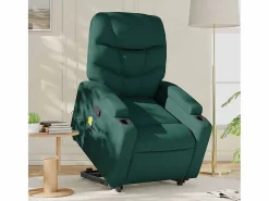 Sillón De Masaje|Silla de masaje reclinable de pie de tela verde oscura SHL2214