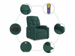 Sillón De Masaje|Silla de masaje reclinable de pie de tela verde oscura SHL2214