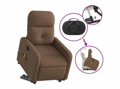 Sillón De Masaje|Silla de masaje reclinable de pie de tela marrón SHL8007