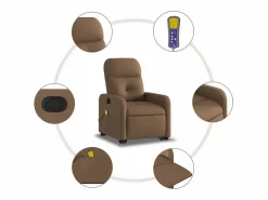 Sillón De Masaje|Silla de masaje reclinable de pie de tela marrón SHL8007