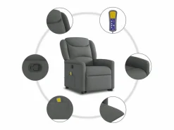 Silla de masaje reclinable de pie de tela gris oscuro SHL6255^ Clearance