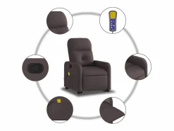 Silla de masaje reclinable de pie de tela marrón oscuro SHL8485 Marru00f3n Hot