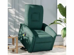 Sillón De Masaje|Silla de masaje reclinable de pie de tela verde oscura SHL3782