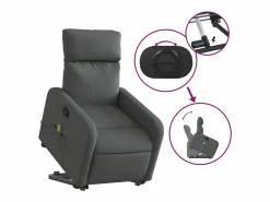 Silla de masaje reclinable de pie de tela gris oscuro SHL2074^ New