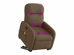 Silla de masaje reclinable de pie de tela marrón SHL8375 Marru00f3n Clearance