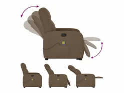 Silla de masaje reclinable de pie de tela marrón SHL8375 Marru00f3n Clearance
