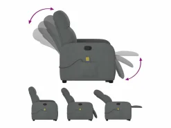 Silla de masaje reclinable de pie de tela gris oscuro SHL3194^ Clearance