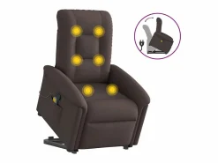 Sillón De Masaje|Silla de masaje reclinable de pie de tela marrón oscuro SHL3823