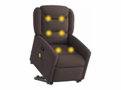 Silla de masaje reclinable de pie de tela marrón oscuro SHL6747 Marru00f3n Discount