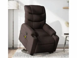 Silla de masaje reclinable de pie de tela marrón oscuro SHL5258 Marru00f3n Best