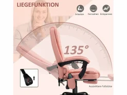 Silla De Escritorio|Silla de oficina con masaje de 7 puntos, ergonómica, piel sintética, color (67x67x121cm)