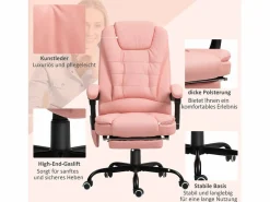 Silla De Escritorio|Silla de oficina con masaje de 7 puntos, ergonómica, piel sintética, color (67x67x121cm)
