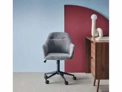 Sweeek Silla de oficina con ruedas ajustable metal y tela Gris Outlet