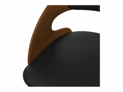 Rendez-Vous Déco Silla de oficina con ruedas en madera oscura y PU - Louis Negro New