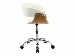 Silla de oficina con ruedas en madera y PU - Basile^Rendez-Vous Déco Outlet