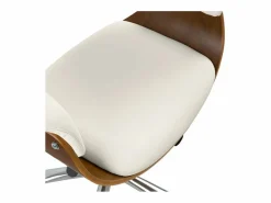 Silla de oficina con ruedas en madera y PU - Basile^Rendez-Vous Déco Outlet