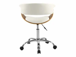 Silla de oficina con ruedas en madera y PU - Basile^Rendez-Vous Déco Outlet