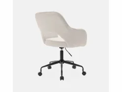 Silla de oficina con ruedas en borreguito y base negra^Sweeek Sale
