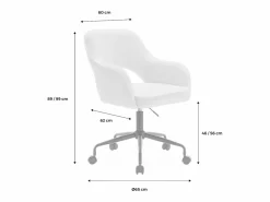 Silla de oficina con ruedas en borreguito y base negra^Sweeek Sale
