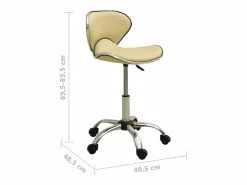 vidaxl Taburete De Oficina|Silla de oficina de cuero sintético