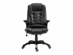 vidaxl Silla de oficina de cuero sintético negra Negro Online