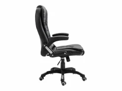 vidaxl Silla de oficina de cuero sintético negra Negro Online