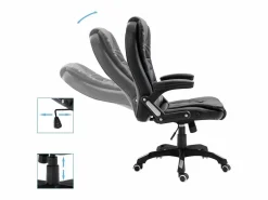 vidaxl Silla de oficina de cuero sintético negra Negro Online