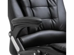 vidaxl Silla de oficina de cuero sintético negra Negro Online