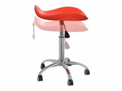 vidaxl Silla de oficina de cuero sintético Rojo New