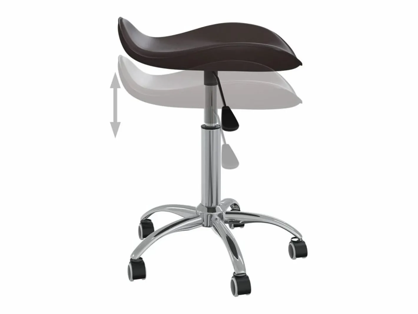 Clicnbuy Silla de oficina de cuero sintético marrón Marru00f3n