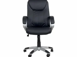 Kayelles Silla De Oficina|Silla de oficina de dirección, asiento reclinable de cuero sintético, altura regulable, giratoria 360°, reposabrazos acolchados, ruedas BORA