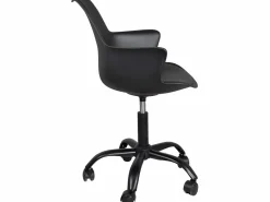 Silla de oficina de diseño, asiento con cojín y reposabrazos integrados, altura ajustable, giratorio, base de metal, ruedas suaves MOTO^Kayelles Online