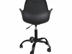Silla de oficina de diseño, asiento con cojín y reposabrazos integrados, altura ajustable, giratorio, base de metal, ruedas suaves MOTO^Kayelles Online