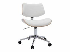 Silla de oficina de diseño con ruedas de color , roble claro y metal MALMO^Miliboo